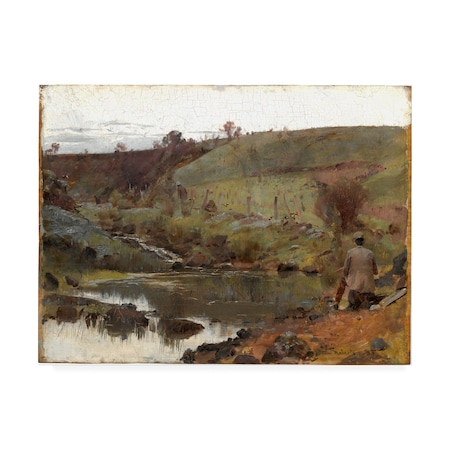 Tom Roberts 'A Quiet Day On Darebin Creek' Canvas Art,35x47